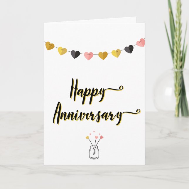 Simple Happy Anniversary Card for Couples Any Year (Front)