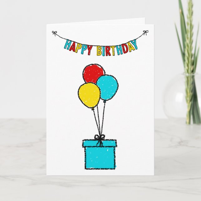 simple happy birthday greeting card (Front)