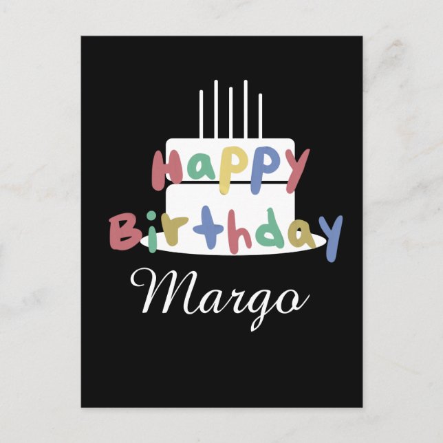 Simple Happy Birthday Hand Lettering  Postcard (Front)