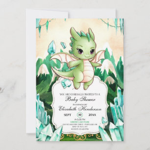 Simple Happy Dragon Baby Shower Invitation