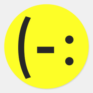 Simple Happy Face Classic Round Sticker