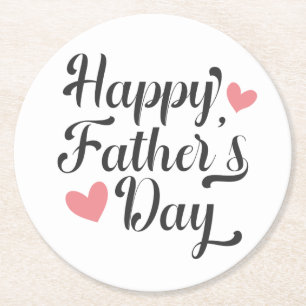 Simple Happy Father's Day Calligraphy   Coaster