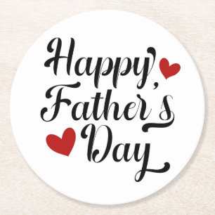 Simple Happy Father's Day Calligraphy   Coaster