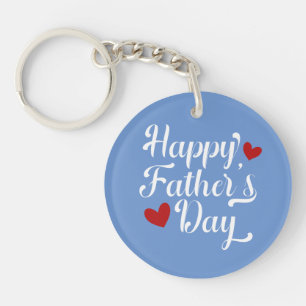 Simple Happy Father's Day Calligraphy Keychain