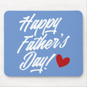 Simple Happy Father's Day Calligraphy Mouse Pad