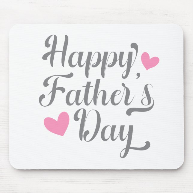 Simple Happy Father's Day Calligraphy | Mouse Pad (Front)