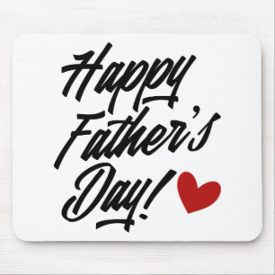 Simple Happy Father's Day Calligraphy Mouse Pad