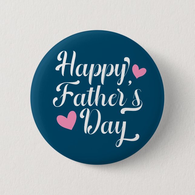 Simple Happy Father's Day Calligraphy | Pin Button (Front)