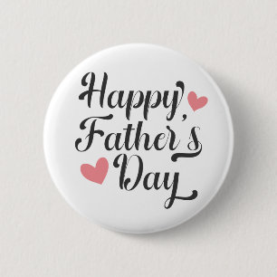 Simple Happy Father's Day Calligraphy   Pin Button