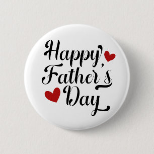 Simple Happy Father's Day Calligraphy   Pin Button