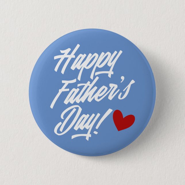 Simple Happy Father's Day Calligraphy | Pin Button (Front)