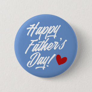 Simple Happy Father's Day Calligraphy   Pin Button