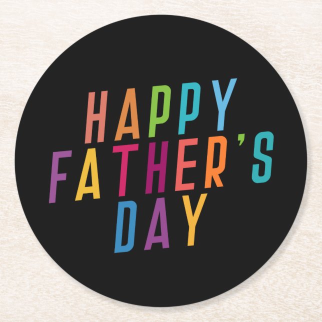 Simple Happy Father's Day Typography | Coaster (Front)