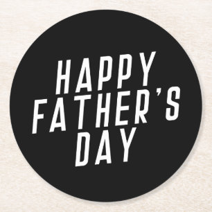 Simple Happy Father's Day Typography Coaster