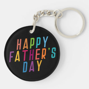 Simple Happy Father's Day Typography Keychain