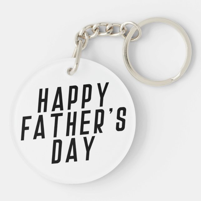 Simple Happy Father's Day Typography | Keychain (Back)
