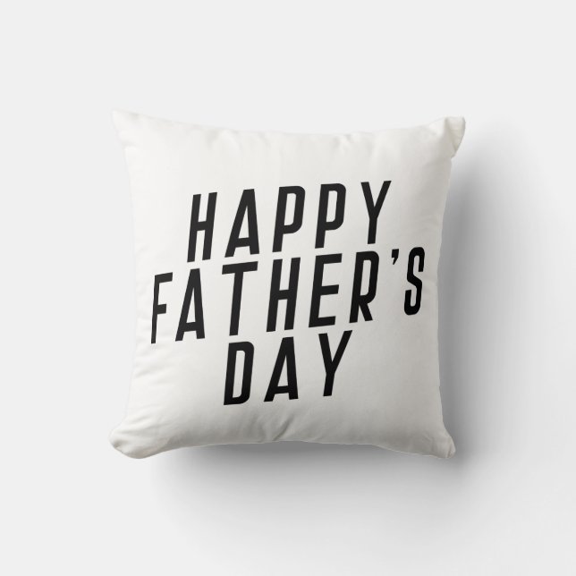 Simple Happy Father's Day Typography Throw Pillow (Front)