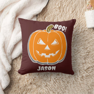 Simple Happy Halloween boo spooky pumpkin Cushion