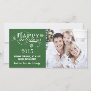 SIMPLE HAPPY HOLIDAYS 2013 GREEN HOLIDAY CARD