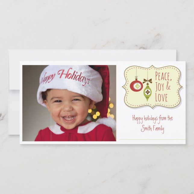 Simple Happy Holidays Holiday Card (Front)