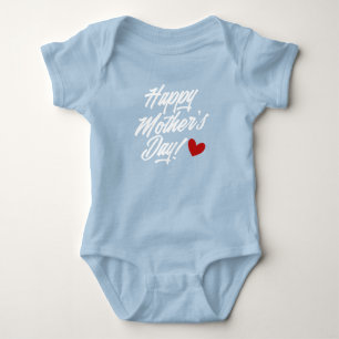 Simple Happy Mother's Day Calligraphy   Bodysuit
