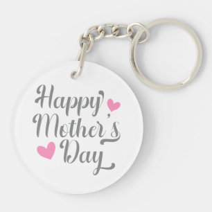 Simple Happy Mother's Day Calligraphy   Keychain