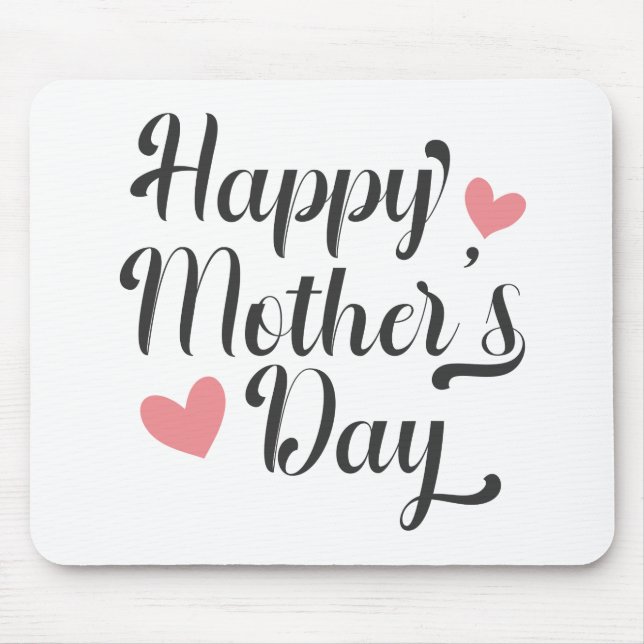 Simple Happy Mother's Day Calligraphy | Mouse Pad (Front)