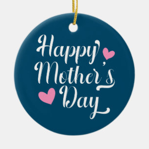 Simple Happy Mother's Day Calligraphy Ornament