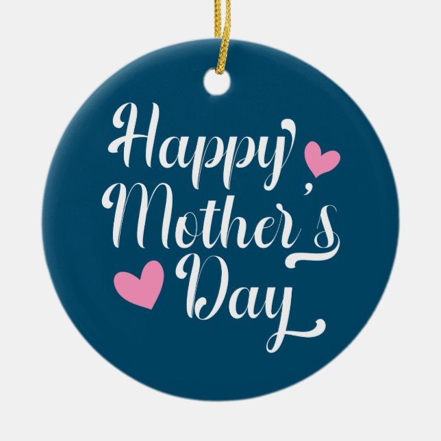 Simple Happy Mother's Day Calligraphy | Ornament (Front)