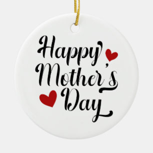 Simple Happy Mother's Day Calligraphy Ornament
