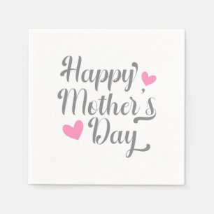 Simple Happy Mother's Day Calligraphy Paper Napkin