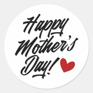 Simple Happy Mother's Day Calligraphy Sticker