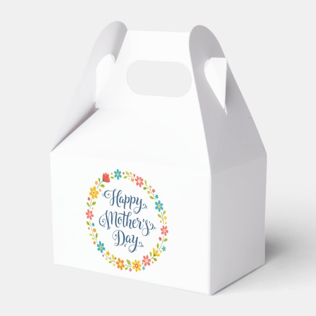 Simple Happy Mother's Day Floral Calligraphy |  Favour Box (Front Side)