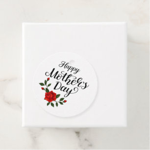 Simple Happy Mother's Day Floral Calligraphy    Favour Tags