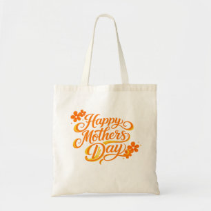 Simple Happy Mother's Day Floral Calligraphy    Tote Bag
