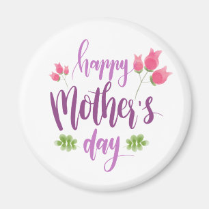 Simple Happy Mother's Day Floral Magnet