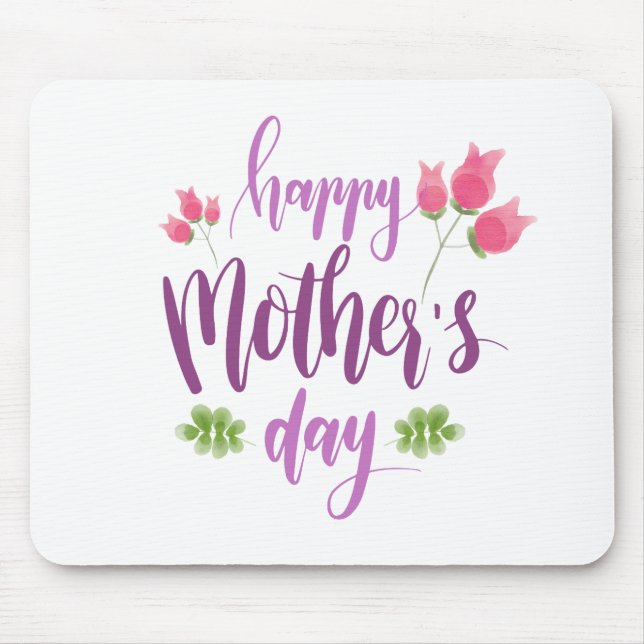 Simple Happy Mother's Day Floral | Mouse Pad (Front)