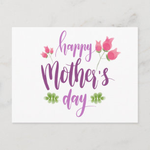 Simple Happy Mother's Day Floral   Postcard
