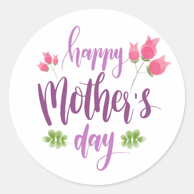 Simple Happy Mother's Day Floral | Sticker Seal (Front)