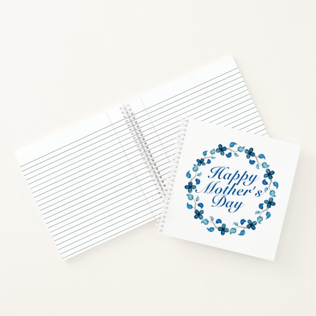 Simple Happy Mother's Day Floral Wreath Notebook (Inside)
