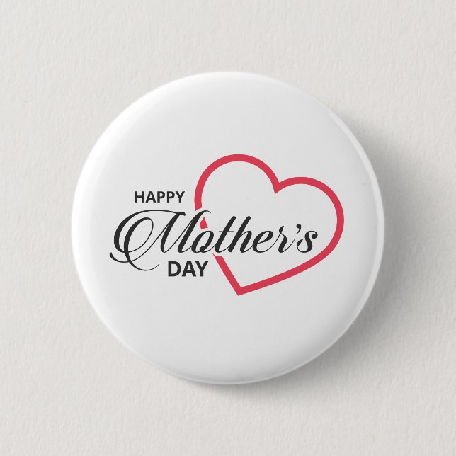 Simple Happy Mother's Day | Pin Button (Front)