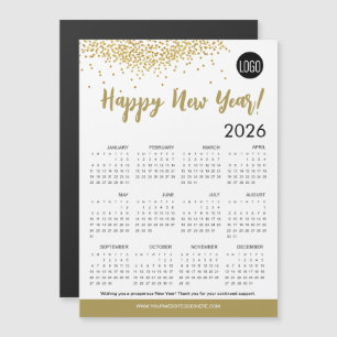 Simple Happy New Year 2026 Calendar Your Logo