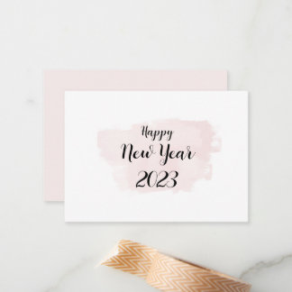 Simple Happy New Year Card in Soft Pink