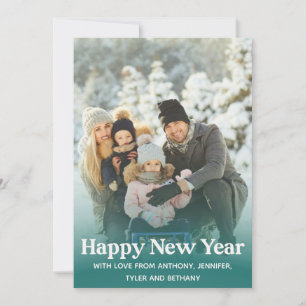 Simple Happy New Year Message Photo Holiday Card