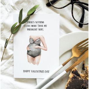 Simple Happy Pregnant Valentines Day Gift Holiday Card