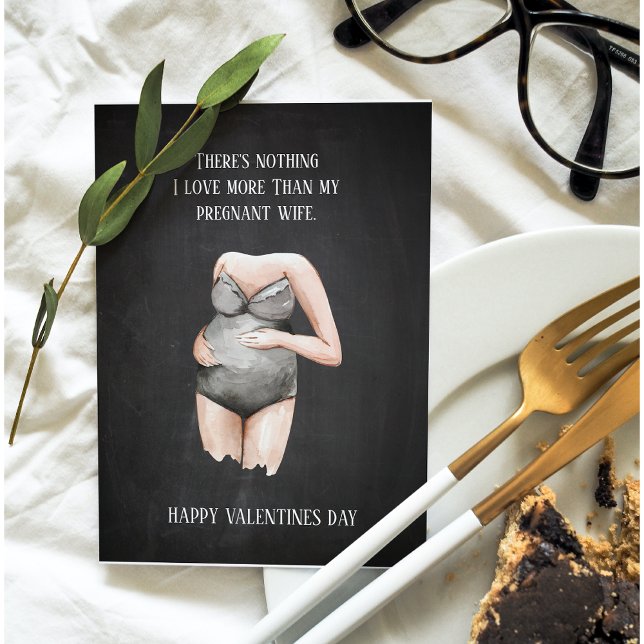 Simple Happy Pregnant Valentines Day Gift Holiday Card (Creator Uploaded)