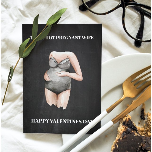 Simple Happy Pregnant Valentines Day Gift Holiday Card (Creator Uploaded)