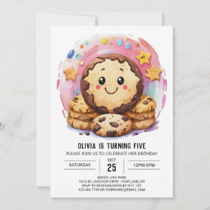 Simple Happy Printable Cookies Birthday Invitation