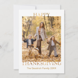 Simple Happy Thanksgiving Photo Greeting Card