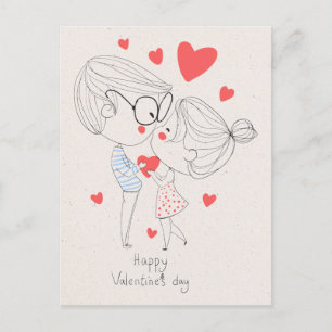Simple Happy Valentine's Day! Postcard
